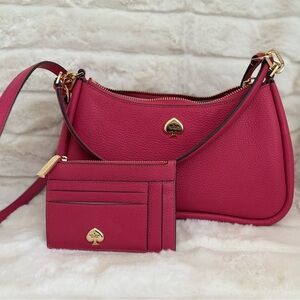 Kate Spade Kayla Bag & Matching Wallet - Magenta Pink